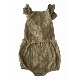The Simple Folk The Ruffle Romper in Sage Color